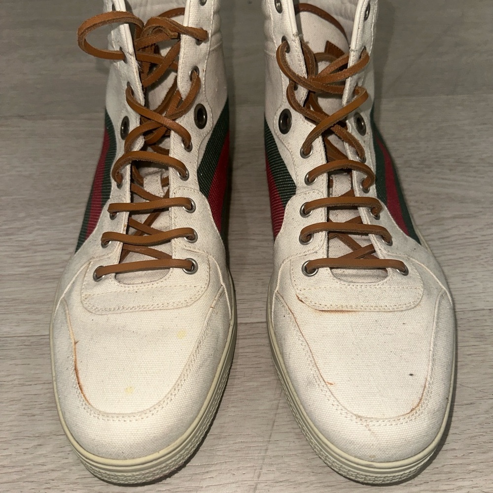 Gucci Men’s Canvas High-Top Sneakers - Picture 3 of 11